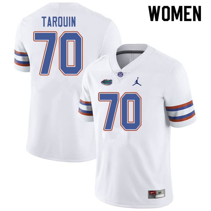 NCAA Florida Gators Michael Tarquin Women's #70 Jordan Brand White Stitched Authentic College Football Jersey CZJ7864UL